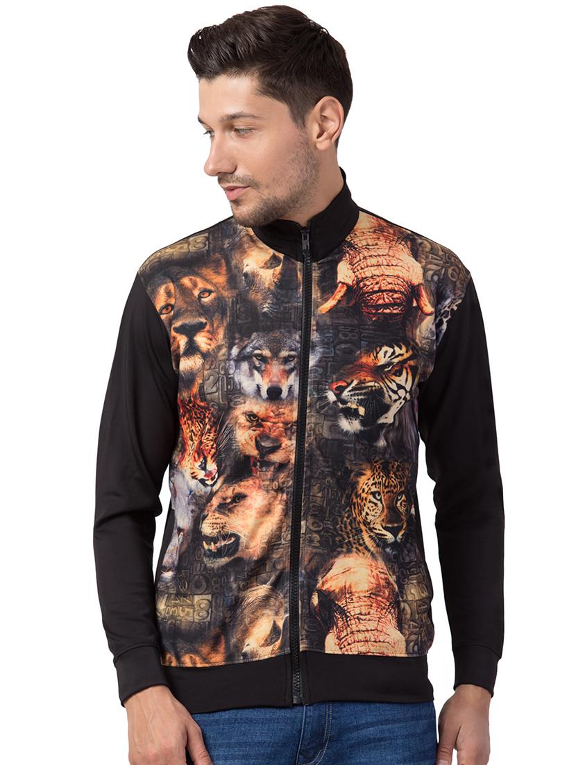 black printed casual jacket - 16709800 - Zoom Image - 1