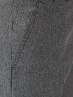 grey solid flat front formal trouser - 16709817 - Standard Image - 6