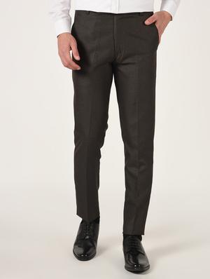 brown textured flat front formal trouser - 16709820 - Standard Image - 2