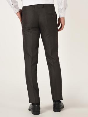brown textured flat front formal trouser - 16709820 - Standard Image - 3
