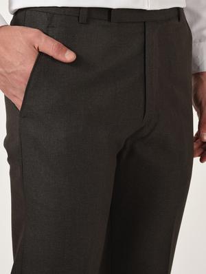 brown textured flat front formal trouser - 16709820 - Standard Image - 5