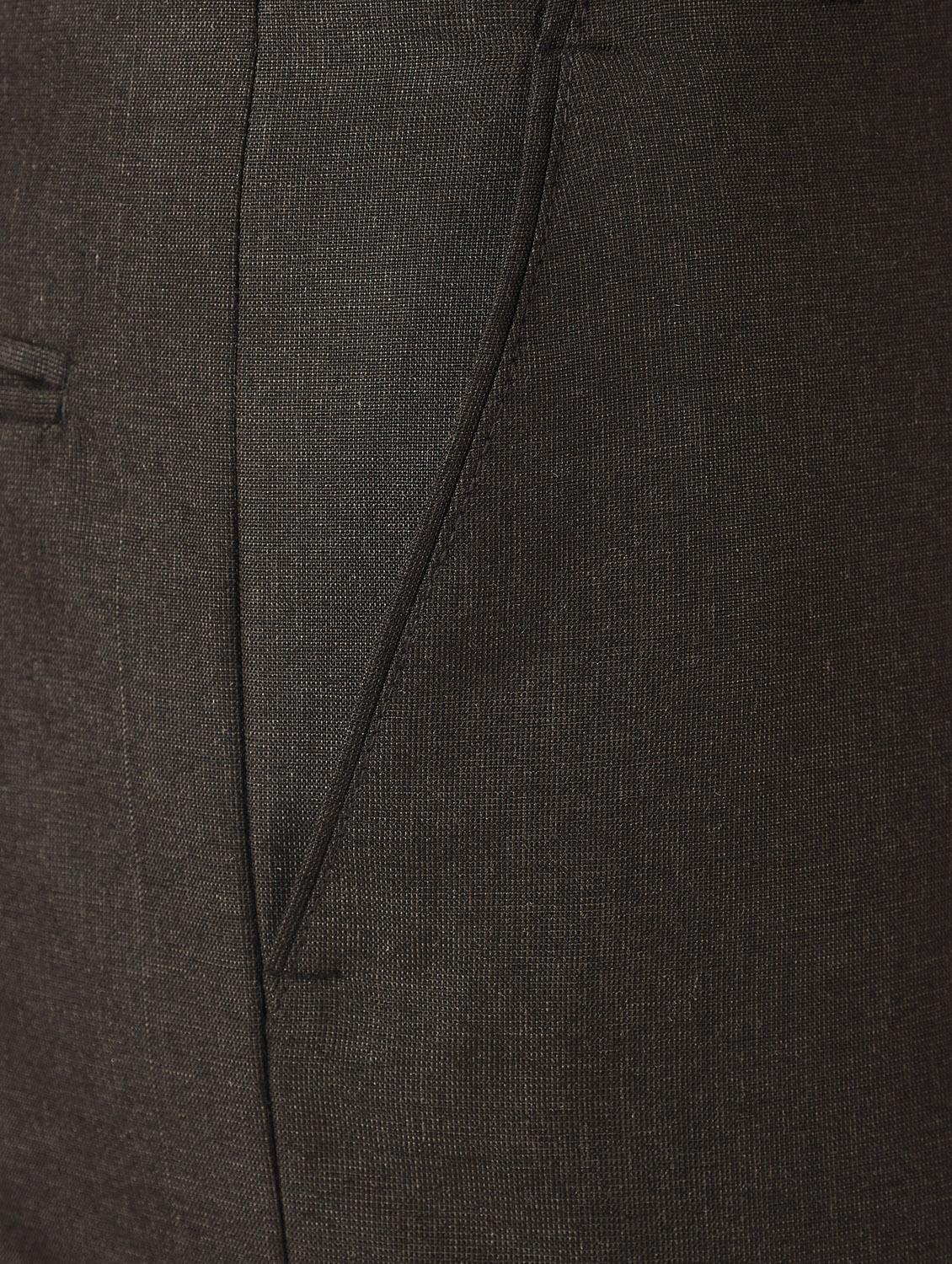 brown textured flat front formal trouser - 16709820 - Zoom Image - 6