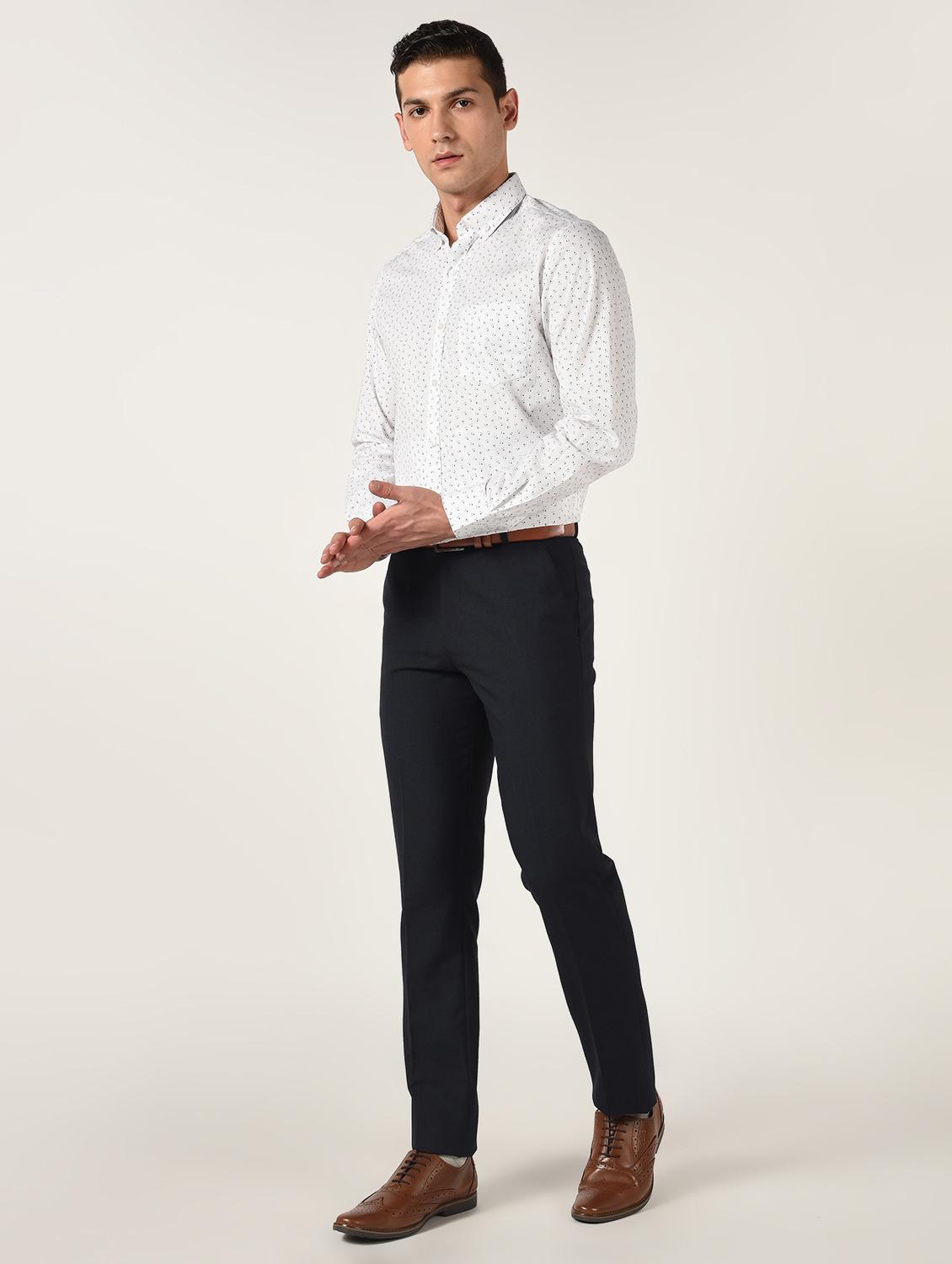 black solid flat front formal trouser - 16709826 - Zoom Image - 4