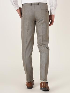 brown textured flat front formal trouser - 16709829 - Standard Image - 3