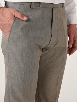 brown textured flat front formal trouser - 16709829 - Standard Image - 5
