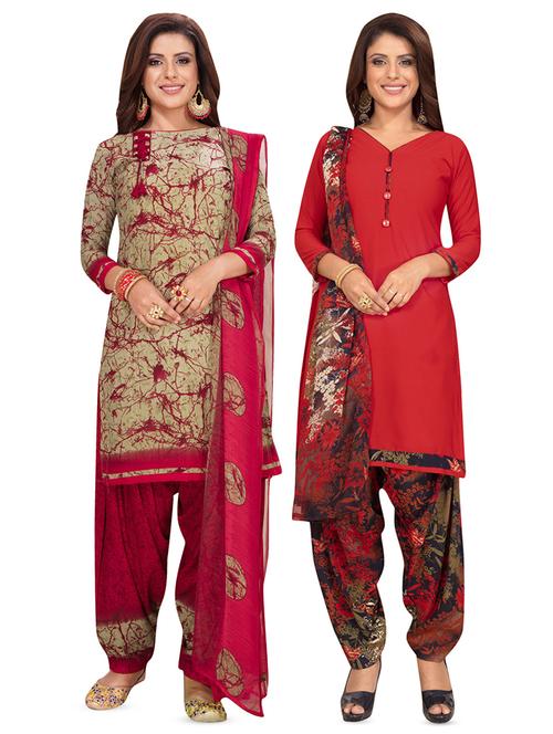 set of 2 combos unstitched suit - 16709929 - Very Small Image - 1