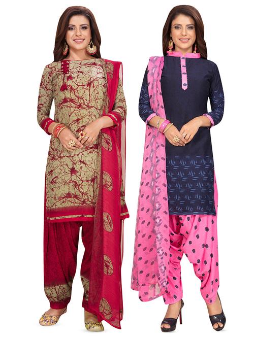 set of 2 combos unstitched suit - 16709940 - Standard Image - 1