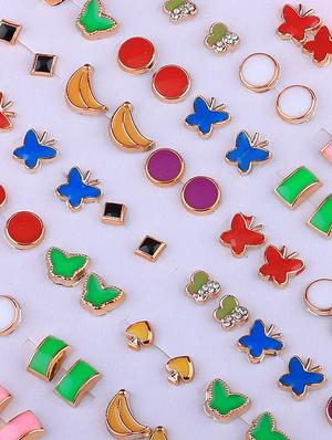 multi colored brass combo's. earring - 16710461 - Standard Image - 3