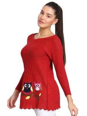 boat neck applique pullover - 16710626 - Standard Image - 2