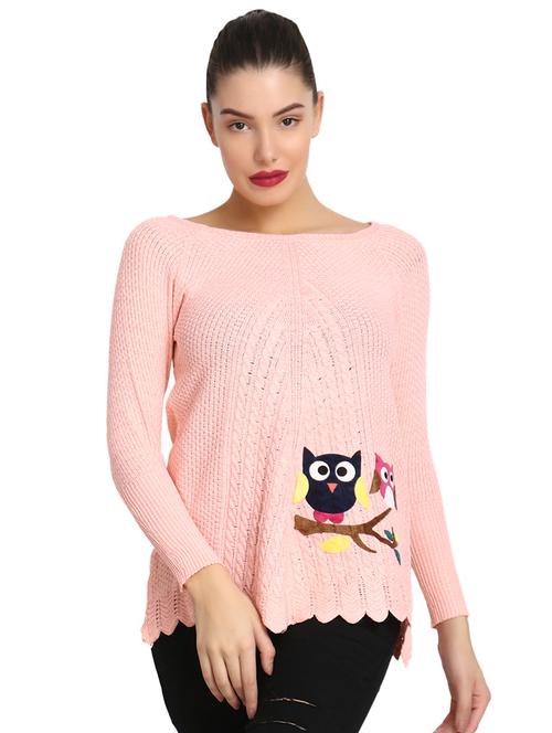 boat neck applique pullover - 16710632 - Standard Image - 1