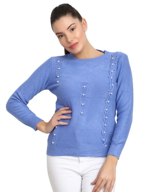 pearl embellished round neck pullover - 16710636 - Standard Image - 1