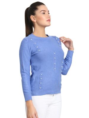 pearl embellished round neck pullover - 16710636 - Standard Image - 2