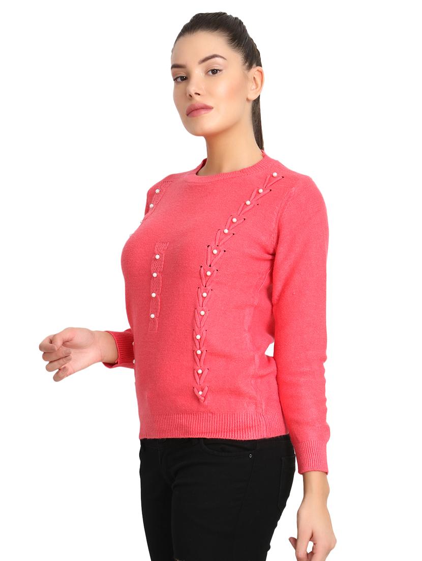 pearl embellished round neck pullover - 16710638 - Zoom Image - 2