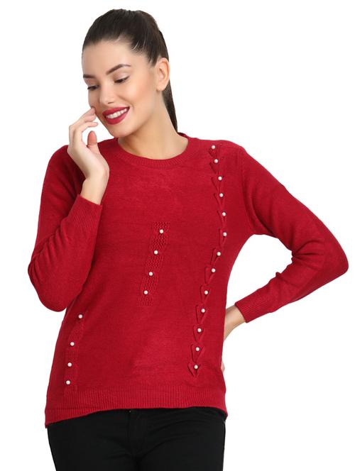 pearl embellished round neck pullover - 16710640 - Standard Image - 1