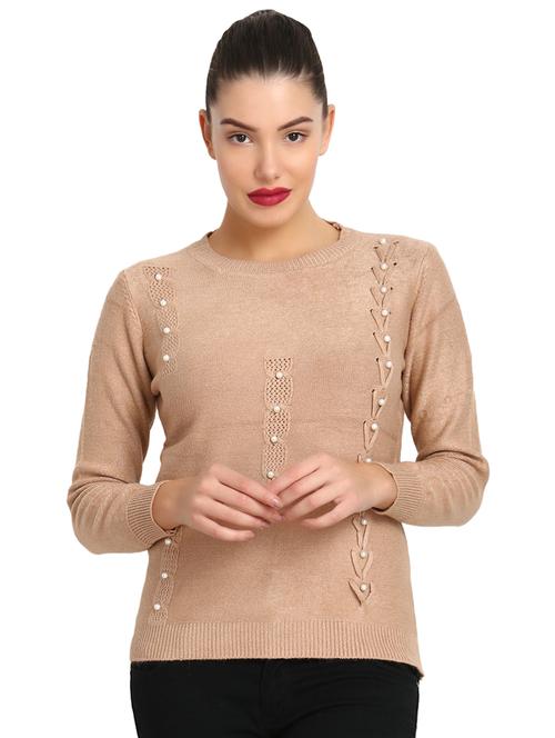 pearl embellished round neck pullover - 16710642 - Standard Image - 1