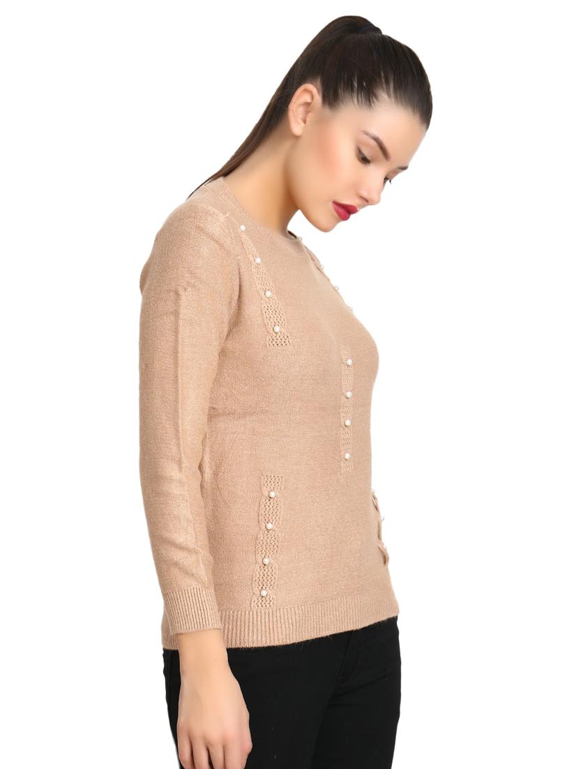 pearl embellished round neck pullover - 16710642 - Zoom Image - 2
