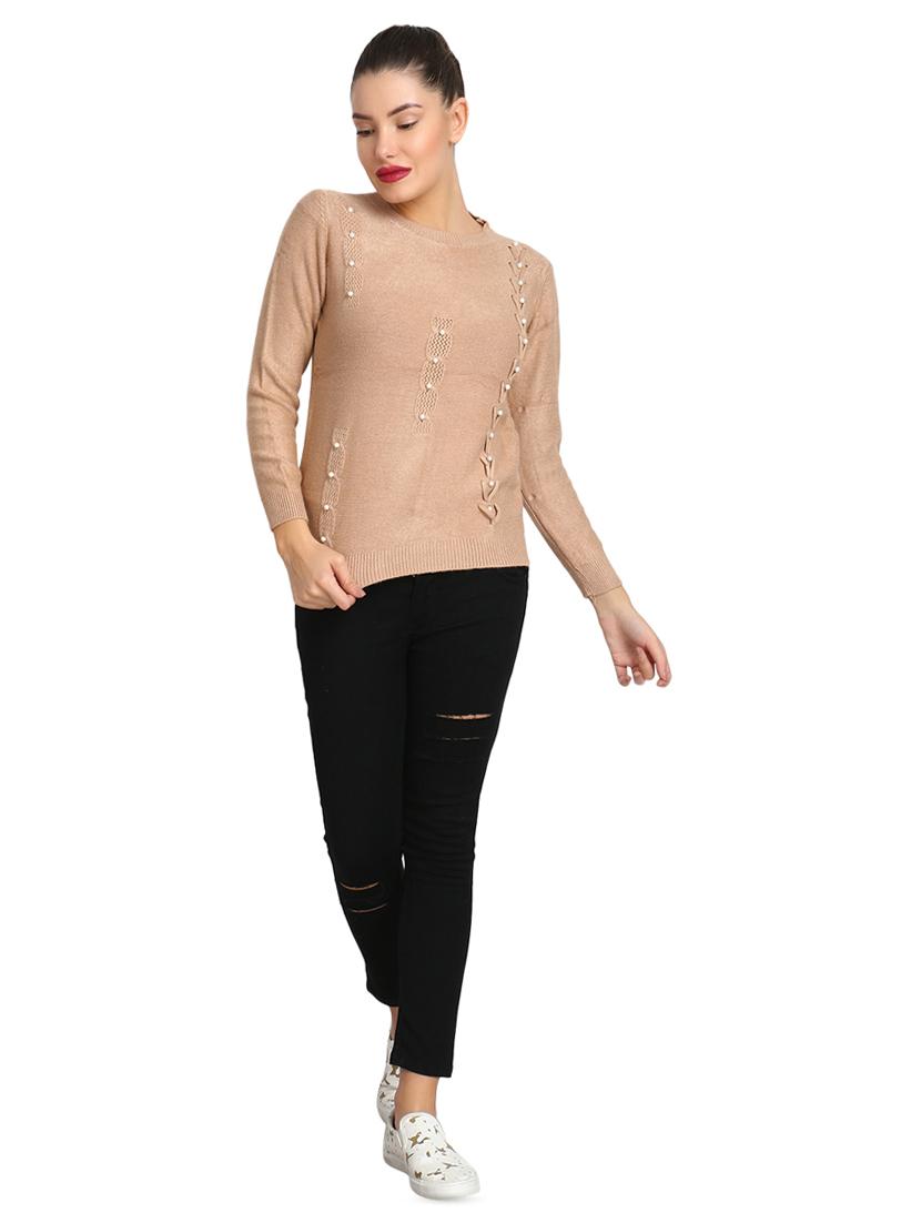 pearl embellished round neck pullover - 16710642 - Zoom Image - 4