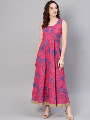 floral print layered ethnic dress - 16710646 - Standard Image - 3