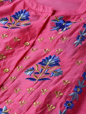 floral print layered ethnic dress - 16710646 - Standard Image - 5