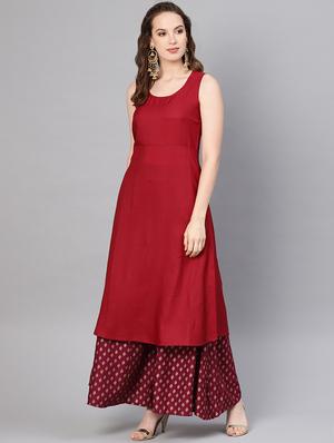 solid layered kurta - 16710647 - Standard Image - 3
