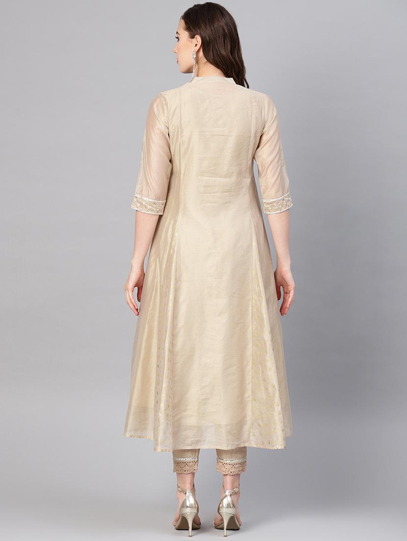 pastel embroidered layered kurta - 16710648 - Zoom Image - 2