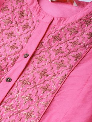 sequined yoke layered kurta - 16710649 - Standard Image - 5