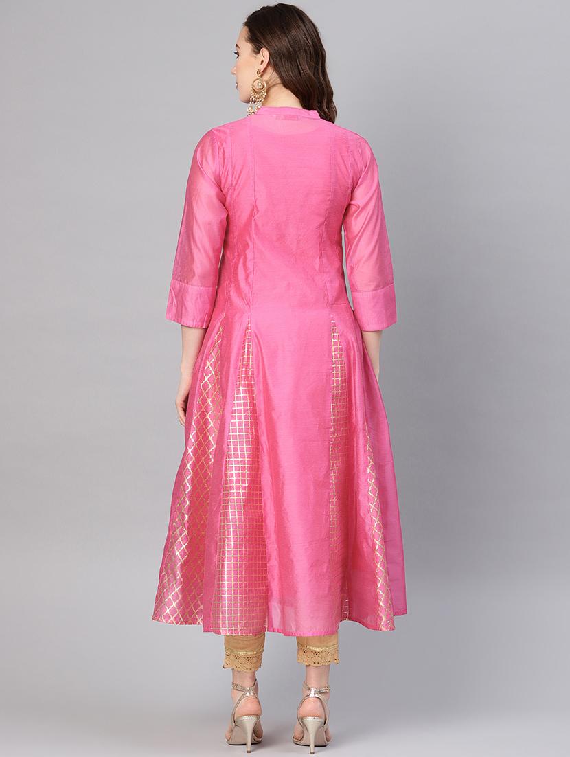 sequined yoke layered kurta - 16710649 - Zoom Image - 2