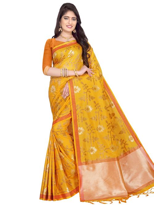 floral banarasi saree with blouse - 16710693 - Standard Image - 1
