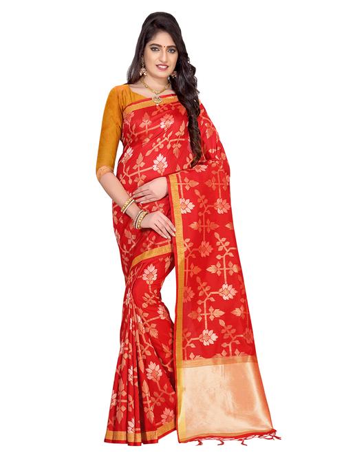 floral banarasi saree with blouse - 16710695 - Standard Image - 1