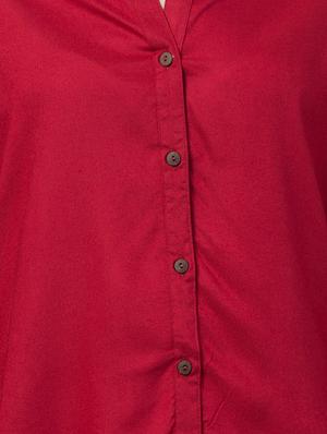 mandarin neck long sleeved shirt - 16710699 - Standard Image - 5