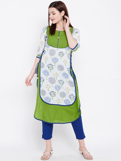 floral printed layered kurta - 16710701 - Standard Image - 1