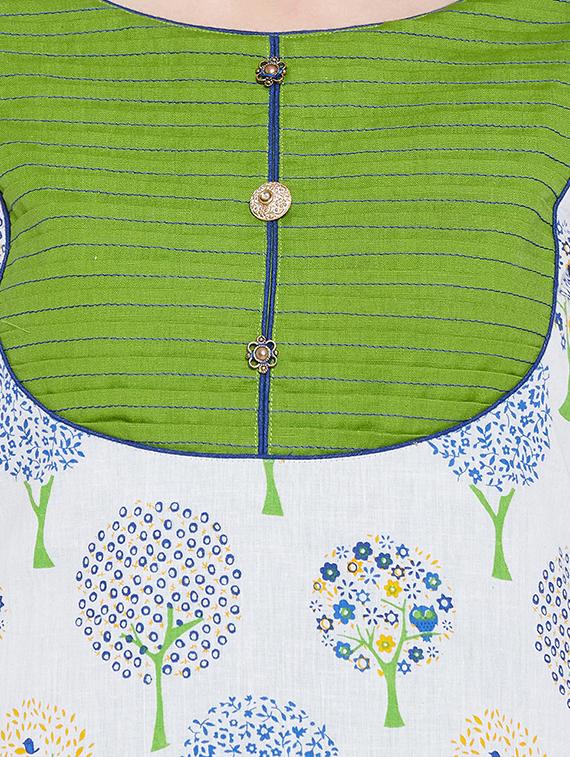 floral printed layered kurta - 16710701 - Zoom Image - 4