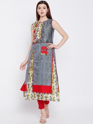 paisley printed layered kurta - 16710706 - Standard Image - 2
