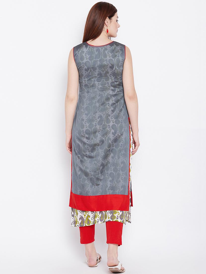 paisley printed layered kurta - 16710706 - Zoom Image - 3