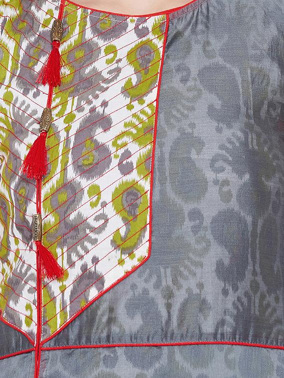 paisley printed layered kurta - 16710706 - Zoom Image - 5