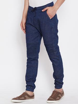 blue solid joggers - 16710708 - Standard Image - 2