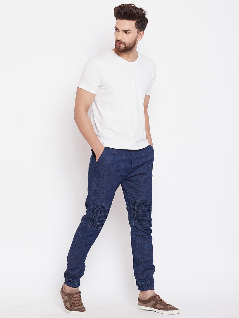 blue solid joggers - 16710708 - Zoom Image - 4
