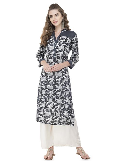 printed straight kurta - 16710717 - Standard Image - 1