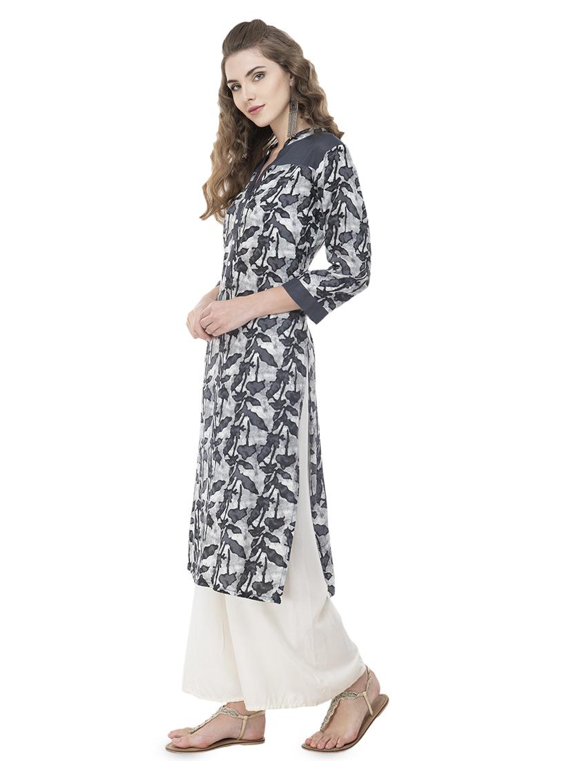 printed straight kurta - 16710717 - Zoom Image - 2