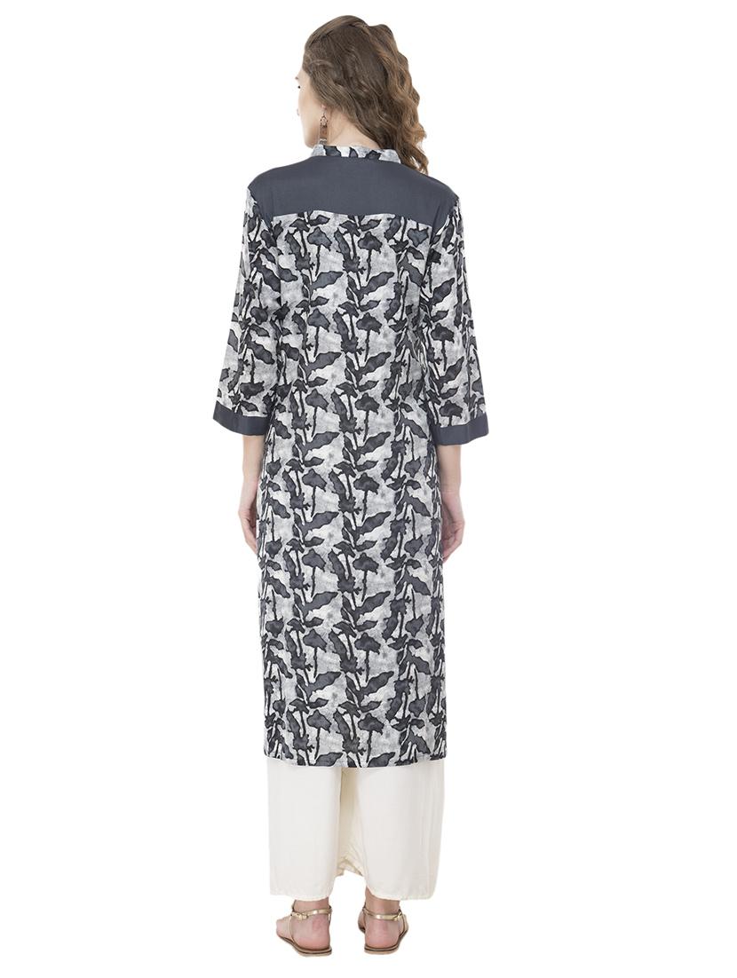 printed straight kurta - 16710717 - Zoom Image - 3