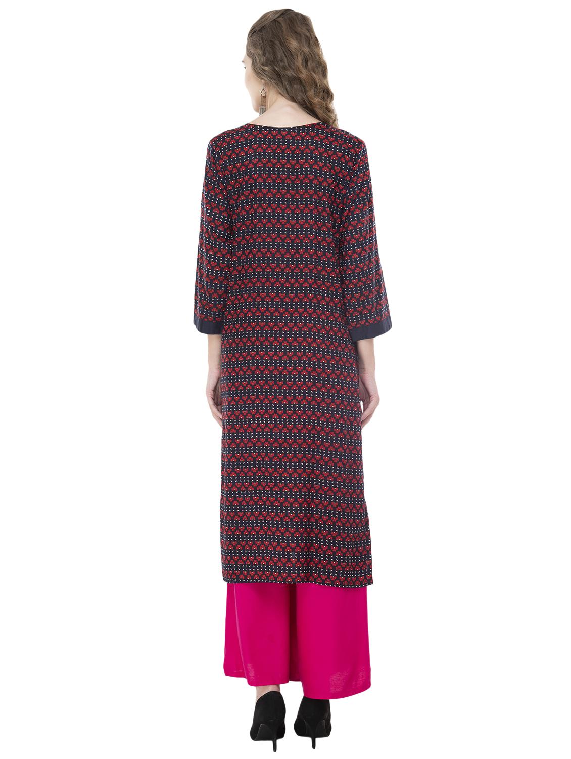 embroidered straight kurta - 16710718 - Zoom Image - 3