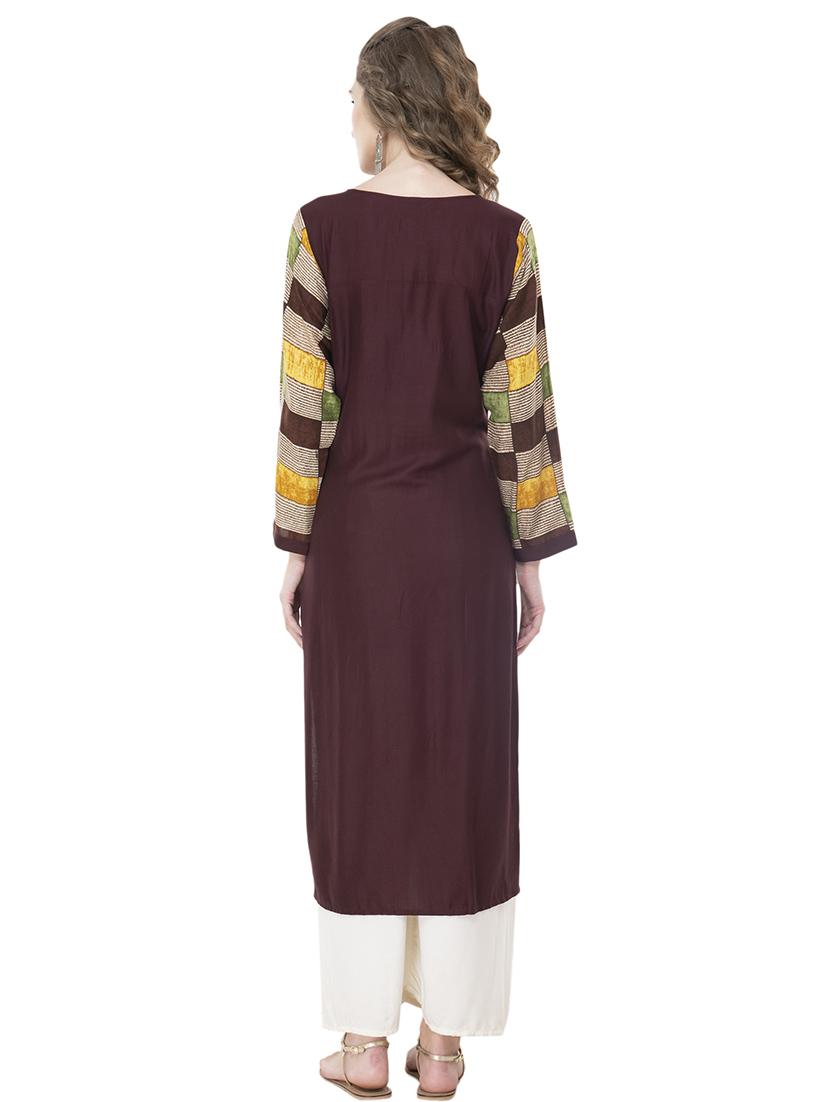 check print straight kurta - 16710720 - Zoom Image - 3