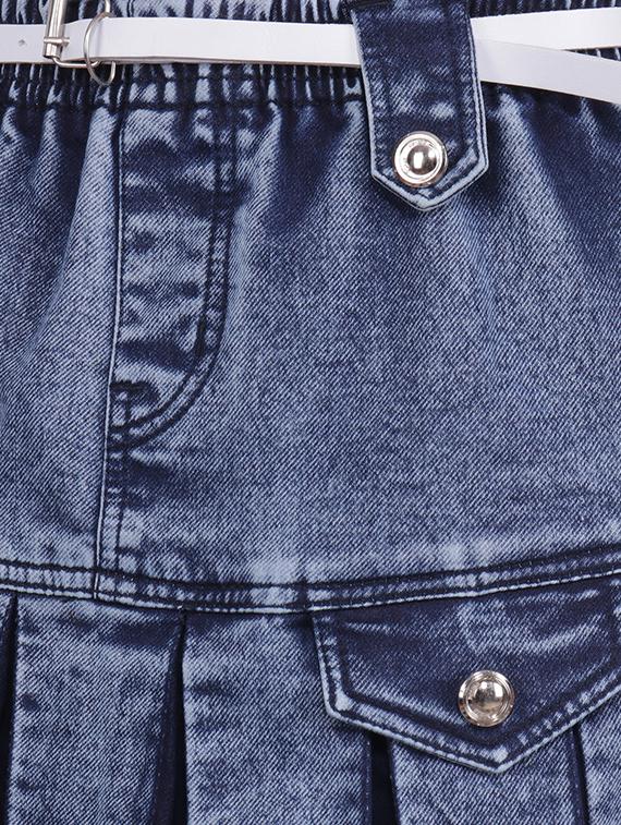high rise pleated denim skirt - 16710756 - Zoom Image - 5