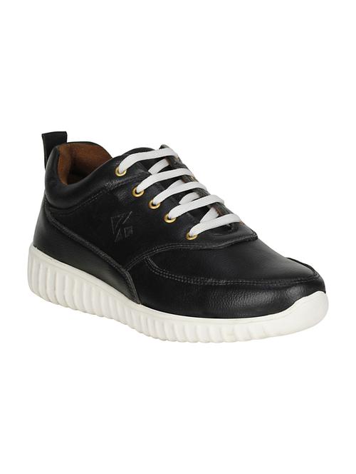 black leatherette lace up shoes - 16710766 - Standard Image - 1
