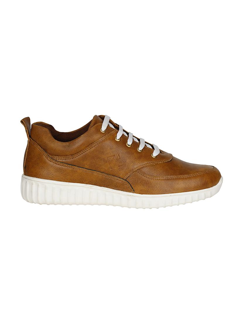 tan leatherette lace up shoes - 16710769 - Zoom Image - 2
