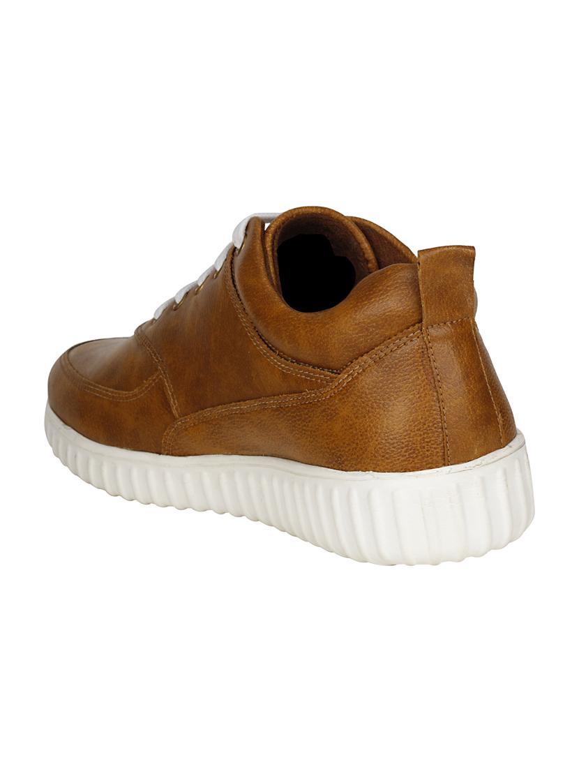 tan leatherette lace up shoes - 16710769 - Zoom Image - 3