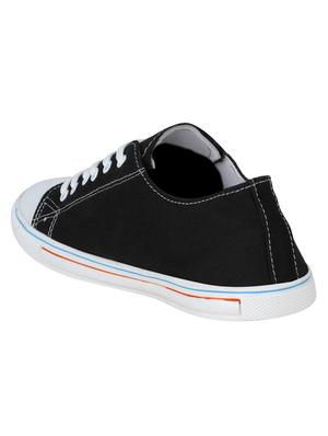 black canvas lace up sneakers - 16710780 - Standard Image - 3
