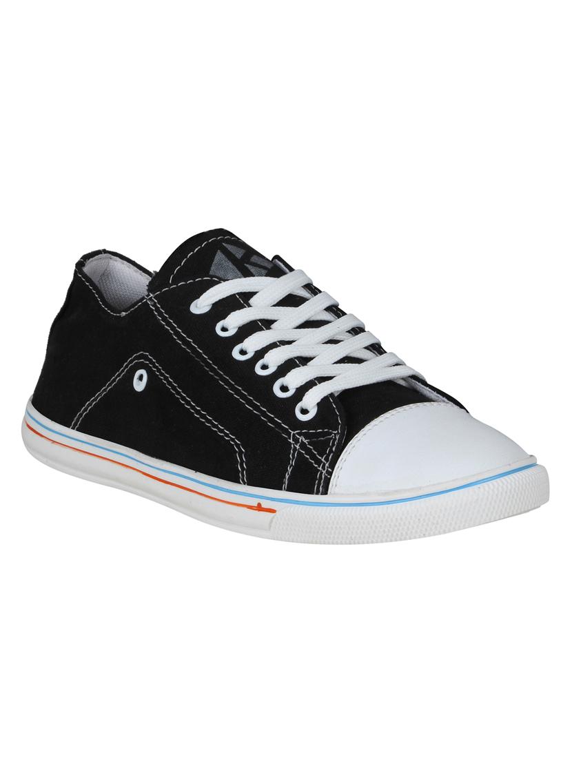 black canvas lace up sneakers - 16710780 - Zoom Image - 1