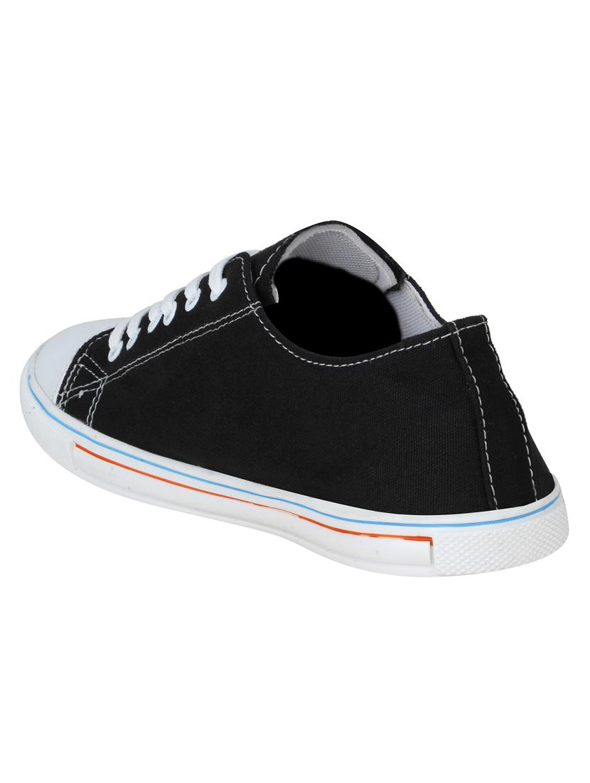 black canvas lace up sneakers - 16710780 - Zoom Image - 3