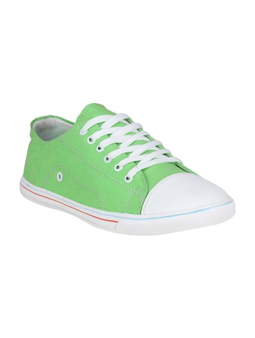 green canvas lace up sneakers - 16710781 - Standard Image - 1